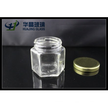 Huajing hoher Qualität kleine 138ml sechseckigen Glas Einmachglas